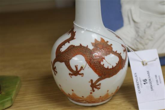 A Chinese iron-red enamelled dragon vase, late 19th Century